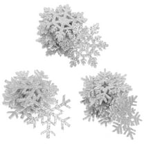 GOOHOCHY 30Pcs Snowflake Iron On Patches Embroidered Applique for Clothing Diy Crafts Silver