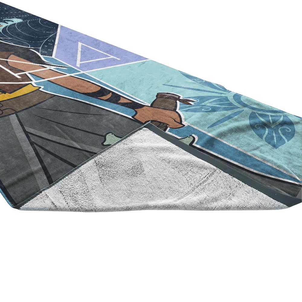 Raya & the Last Dragon Sisu Novelty Dragon and Movies Cotton Beach Towel, 28" x 58", Blue/Purple