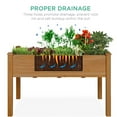 thumbnail image 4 of 48x24x30in Raised Garden Bed, Elevated Wood Planter Box Stand for Backyard, Balcony, Patio w/Bed Liner, 200lb Capacity - Acorn Brown, 4 of 5