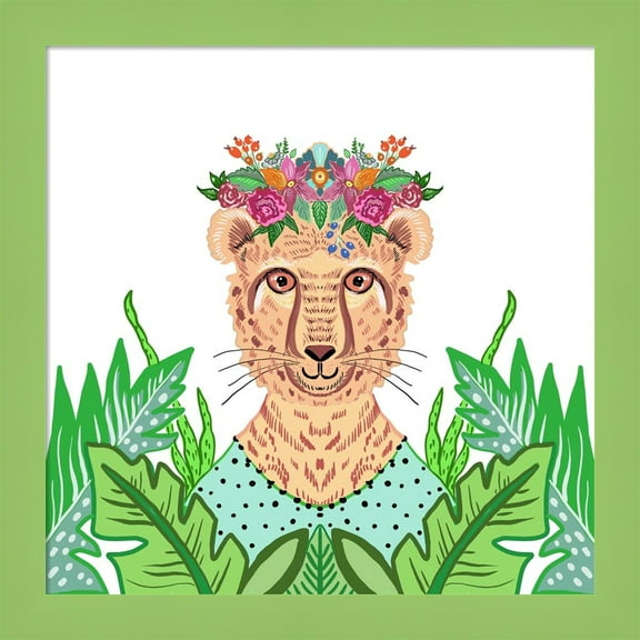 Great Art Now Girly Cheetah by Ani Del Sol, Framed Wall Art, 14W x 14H