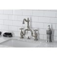 thumbnail image 4 of Kingston Brass KS7978AX English Country Bridge Bathroom Faucet with Matching Pop-up Drain, Brushed Nickel, 4 of 7