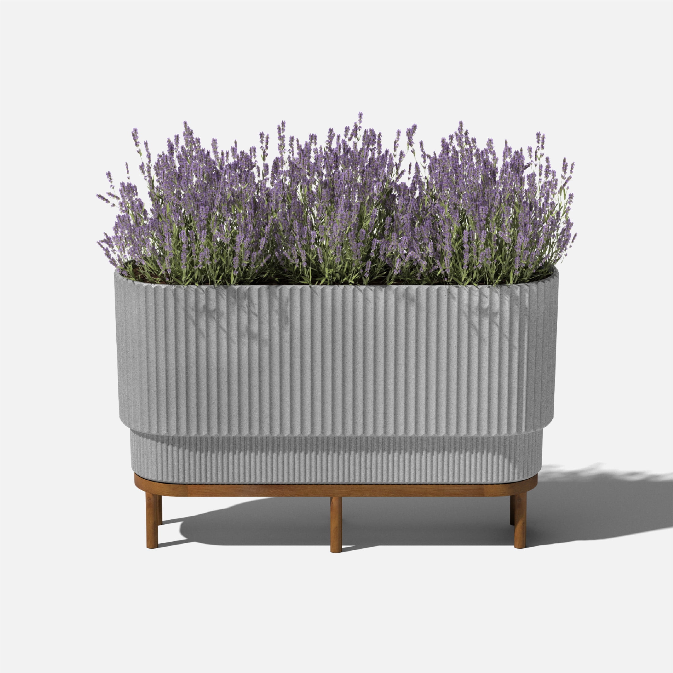 Veradek Demi Series Raised 30" Long Plastic-Stone Planter - (Gray/Brown, 1 Pack)