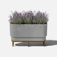 thumbnail image 2 of Veradek Demi Series Raised 30" Long Plastic-Stone Planter - (Gray/Brown, 1 Pack), 2 of 8