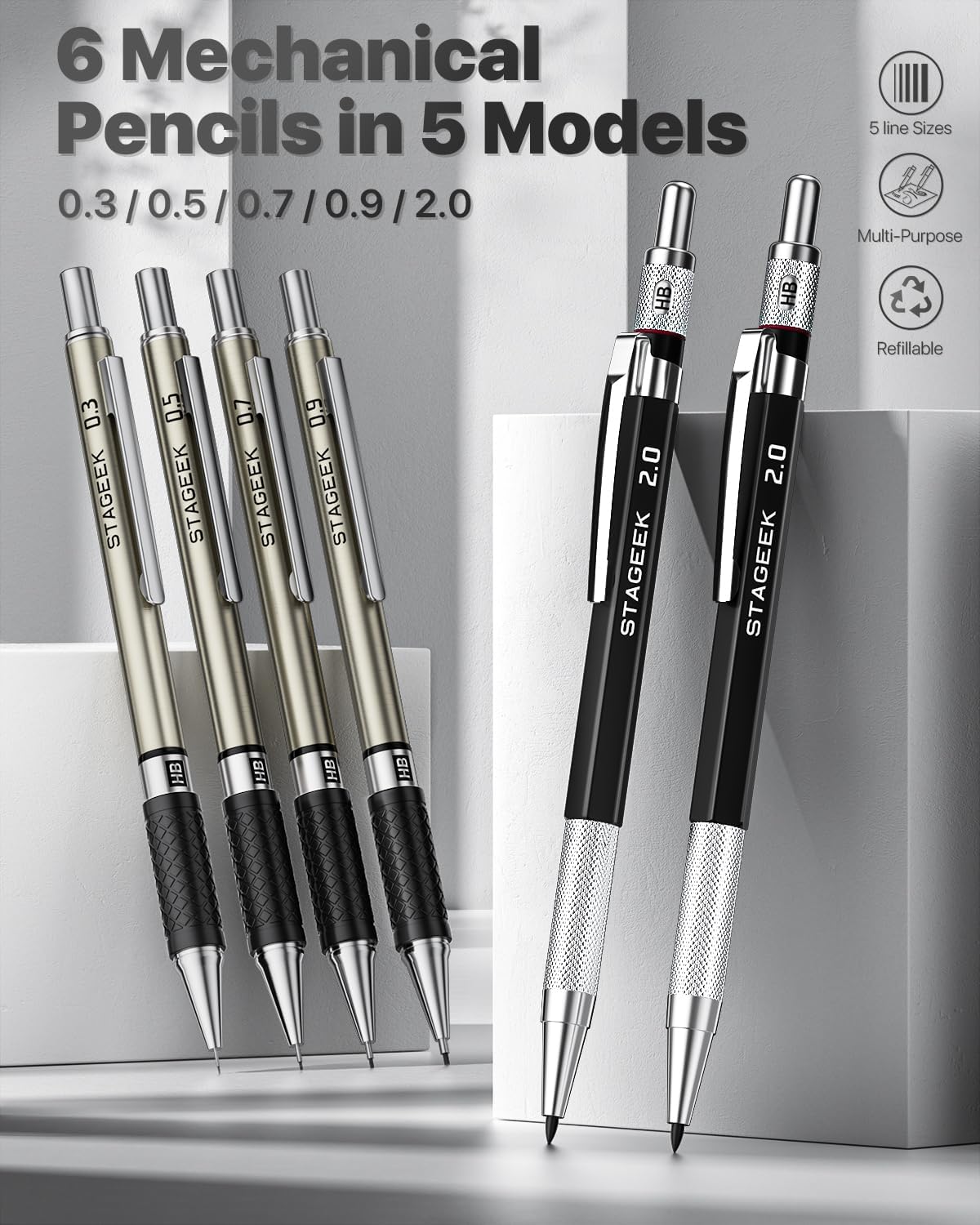 STAGEEK Mechanical Pencil Set, 37 Count with 492 Lead Refills photo 2
