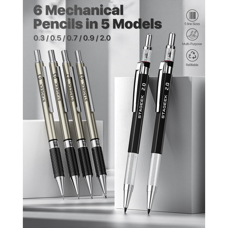 STAGEEK Mechanical Pencil Set, 37PCS, Metal Lead Kit for Drafting