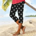 thumbnail image 2 of Feimerou Womens Capri Leggings Plus Size Summer Knee Length Cropped Leggings Pants High Waisted Tummy Control Pants Casual Yoga Pants, 2 of 7