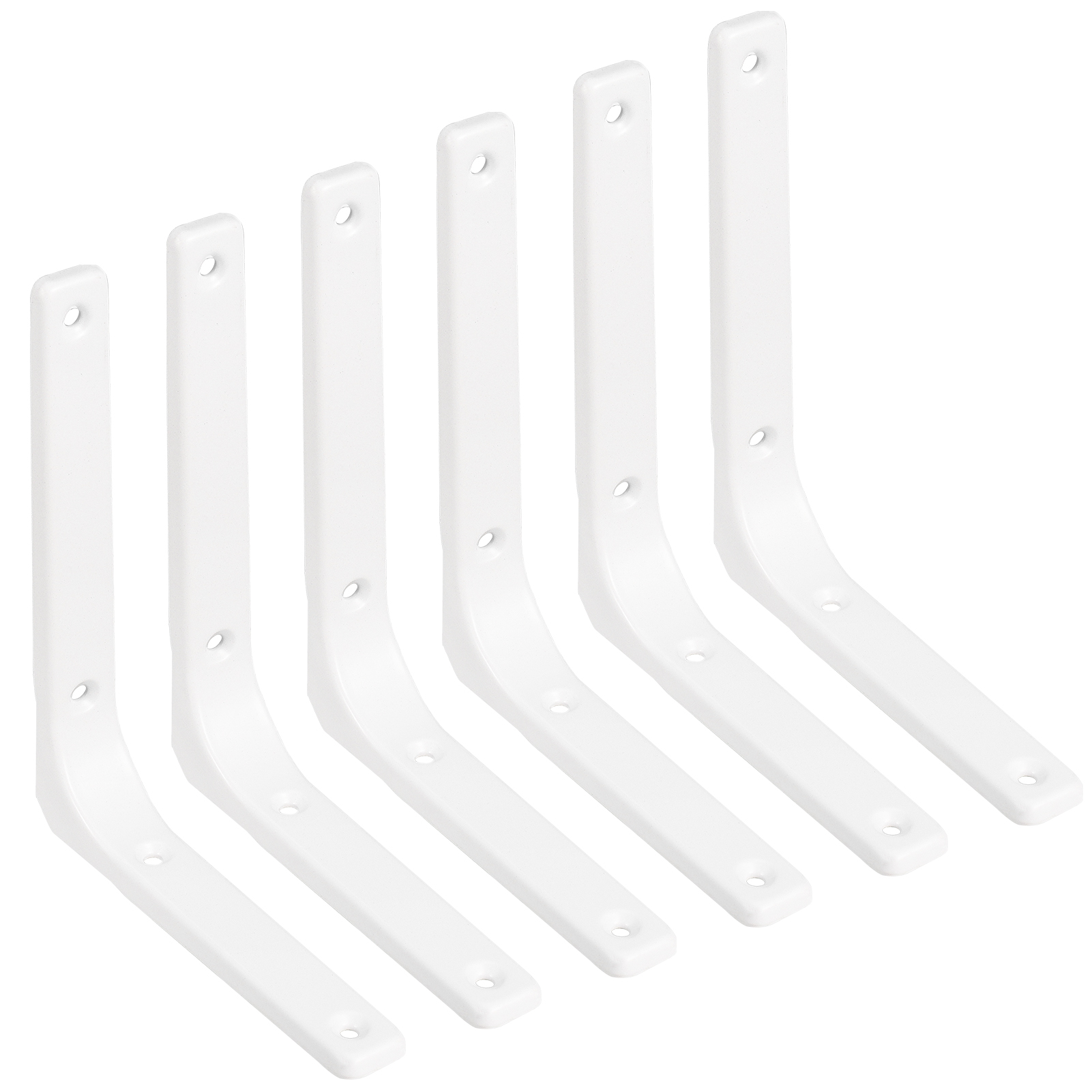 BUBABOX 6 Pcs Metal White L Brackets with Screws 4'' Heavy Duty Wall Shelf L Brackets(White