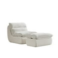 thumbnail image 4 of IVV Modern Compressed Lounge Chair with Ottoman, 31.89-Inch Armless Comfy Corduroy Upholstered Sleeper Sofa Chair for Living Room and Bedroom, Beige, 4 of 9