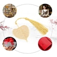 thumbnail image 3 of Vintage Hollow Out Gold Leaf Bookmark With Tassels, Brass Material, Exquisite Decor For Book Lovers, Writers, Readers, 3 of 8
