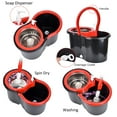 thumbnail image 5 of Spin Mop with Bucket, Mop and Bucket with Wringer Set, Floor Mop Bucket Set 360 Spin Mop System 3 Mop Heads for Floor Cleaning, Black & Red, 5 of 8