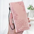 thumbnail image 7 of Allytech Galaxy A13 5G Phone Case, Embossed Flower Premium PU Leather Drop Protection Folio Flip Stand Wrist Land Magnetic Wallet Cover Case for Samsung Galaxy A13 5G 6.5", Rosegold, 7 of 7
