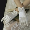 thumbnail image 4 of CherryHome Women Dress Gloves Vintage Satin Bride Gloves with Pleated Cuffs Elegant Wedding Gloves for Women, 4 of 8
