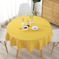 thumbnail image 5 of Round Tablecloth 150cm Cotton and Linen Fabric Twill Tablecloth Simple Nordic Style Fresh Durable Reusable Wrinkle-Resistant Decoration for Kitchen Dining Table (Yellow, Diameter 150cm), 5 of 5
