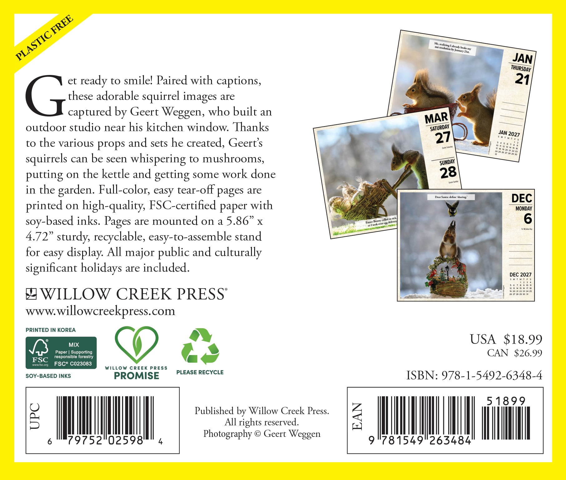Willow Creek Press, Gettin' Squirrelly 2027 Box Calendar
