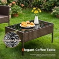 thumbnail image 2 of Gasee 4PCS Patio Rattan Conversation Furniture Set Outdoor Brown/Gray Cushion, 2 of 8