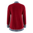 thumbnail image 7 of Breezora Women's Denim Patchwork Corduroy Cardigan Lapel Long Sleeve Button Down Casual Open Front Lightweight Jacket, 7 of 7