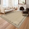 thumbnail image 2 of Modern Scalloped Border Washable Rug - Non-Slip Low Pile Stain Resistant Area Rug for Living Room, 2 of 8