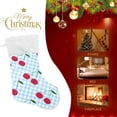 thumbnail image 4 of Coolnut 2 Pack Christmas Stockings 17.7 Inches Cherry Checkered Large Size Xmas Cable Stocking Gifts & Decorations for Family Holiday Xmas Party, 4 of 7