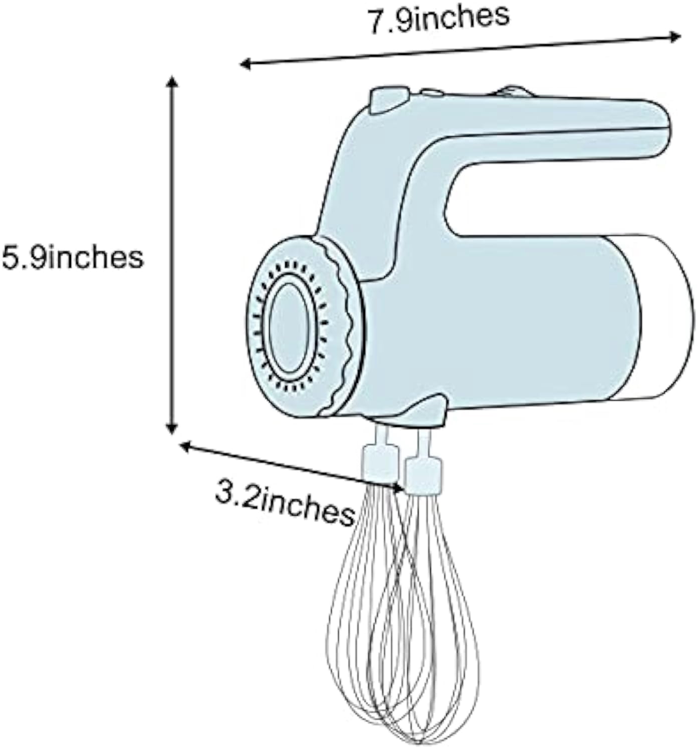 TOXOZERS 5-Speed Electric Hand Mixer, Kitchen Handheld Mixer with Stainless Steel Whisk & Dough Ho5-Speed Electric Hand Mixer, Kitchen Handheld Mixer with Stainless Steel Whisk & Dough Hook Attachmen