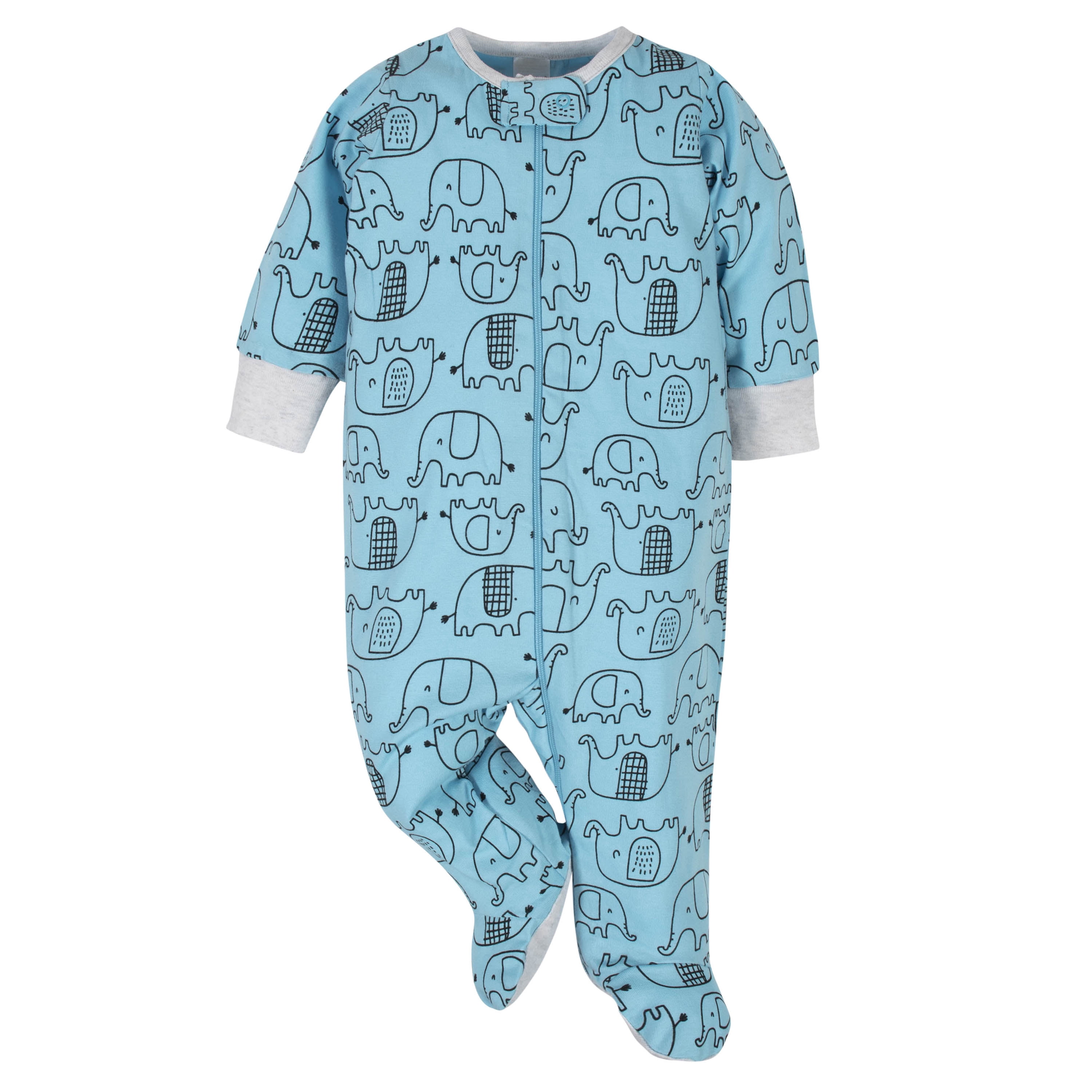 Onesies Brand Gender Neutral Sleep 'n Plays Footed Pajamas, 4-Pack, Sizes Newborn - 6/9 Months