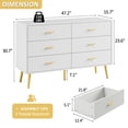 thumbnail image 2 of YouTrend 6 Drawer White Dresser, Wood Modern Adult Storage Cabinet with Metal Handles for Living Room,Bedroom, 2 of 10