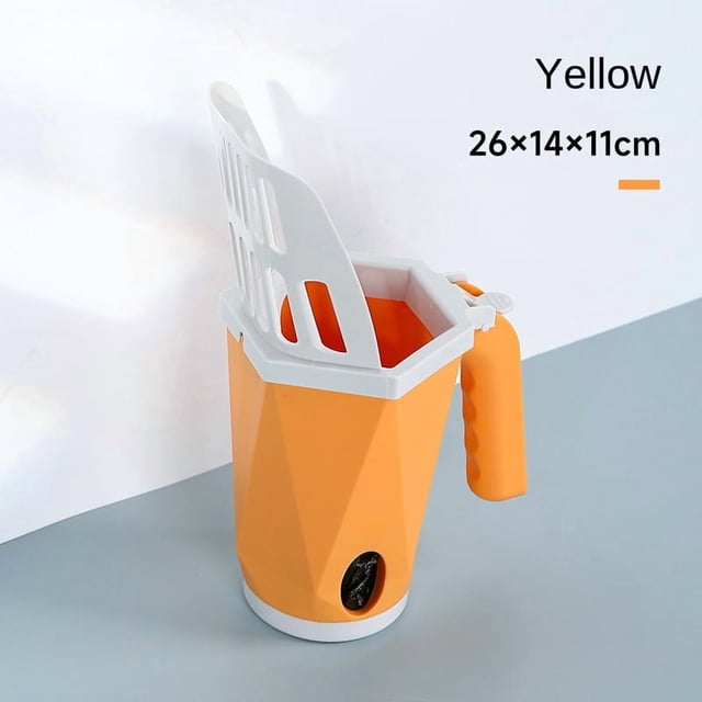 Large Cat Litter Scoop with Built-In Waste Bag Holder for Kitty Litter Box Cleaning