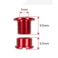 thumbnail image 4 of Paquete de 5 pernos de cadena cortos individuales Soledad aleación de aluminio rojo, 4 of 7