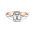 thumbnail image 4 of IGI Certified 4 Carat Emerald Shape Lab Grown Diamond Engagement Ring | 14K Rose Gold |Elle Classic Halo Diamond Ring | FG-VS1-VS2 Quality Friendly Diamonds, 4 of 6