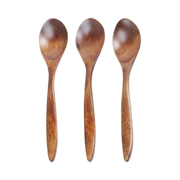 ACDANC 3PCS Wooden Spoon Mini Honey Spoon Japanese Style Seasoning Spoon Handmade Short Handle Sugar Spoon