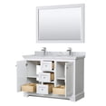 thumbnail image 3 of Wyndham Collection 48" Square Sinks Wood Double Bathroom Vanity in White, 3 of 7