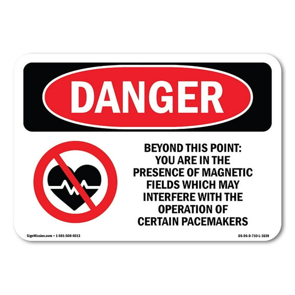 OSHA Danger Sign - Beyond This Point Magnetic Fields | Decal | Protect Your Business, Construction Site, Warehouse & Shop Area |  Made in The USA