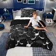 thumbnail image 4 of Erosebridal Kids Ice Hockey Twin Comforter Sets for Boys, Sports Theme Bedding Set, Black Gray, Black Reversible, 1 Comforter and 1 Pillowcase, 4 of 6