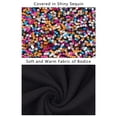 thumbnail image 3 of Women's Plus Size Sparkle Sequin Sweatshirt Mock Neck Pullover Long Sleeve Glitter Party Tops, Candy, 1X-Large, 3 of 7