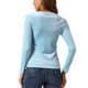 thumbnail image 3 of INSPIRAR CHIC Tops de terciopelo para mujer con escote corazón, elegante camiseta de mangas largas, XS azul claro, 3 of 6