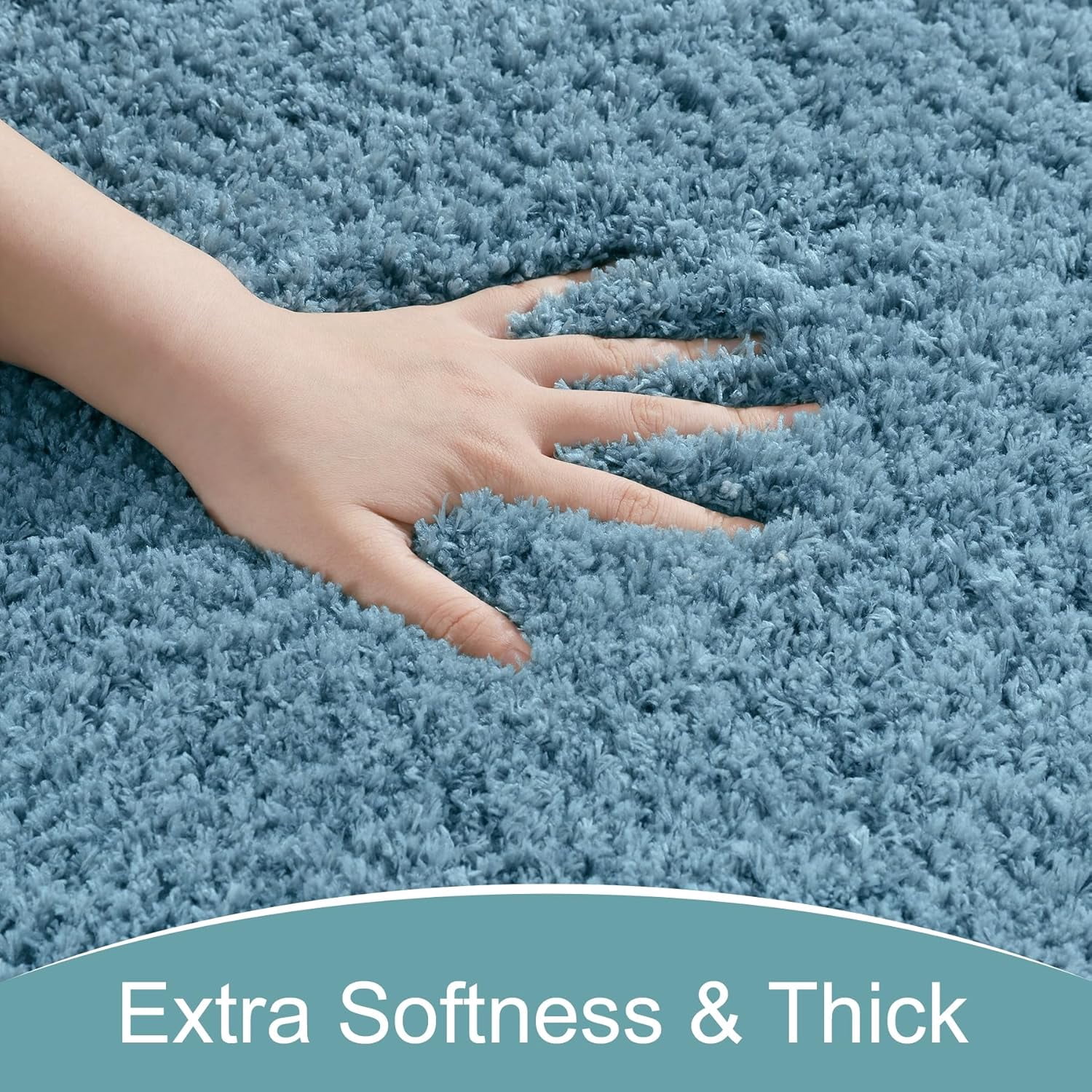 Luxury Long Bathroom Runner Rug, 24x72 Inch Thick Soft and Absorbent Non Slip Bath Mat, Rubber Backing Quick Dry Rugs Carpets, Machine Washable Plush Mats for Shower Floor, Little Blue