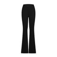 thumbnail image 4 of Lmnyox Fall High Waist Pants for Women Flare Straight Leg Lounge Pants Dressy Casual Ribbed Trousers, 4 of 6