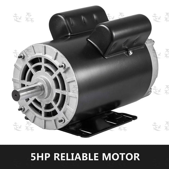 5 HP 7/8" Shaft Air Compressor Duty Electric Motor 3450 RPM Single Phase IP23