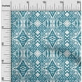thumbnail image 2 of oneOone Viscose Jersey Teal Green Fabric Ikat Sewing Fabric By The Yard Printed Diy Clothing Sewing Supplies 60 Inch Wide, 2 of 4