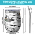 thumbnail image 5 of 12oz Stemless Wine Tumblers Spooky Halloween Pattern Vacuum Insulated Stainless Steel Travel Tumbler Cups Mug with Lid and Straw for Champaign,Cocktail,Beer with Cleaning Brush, 5 of 5