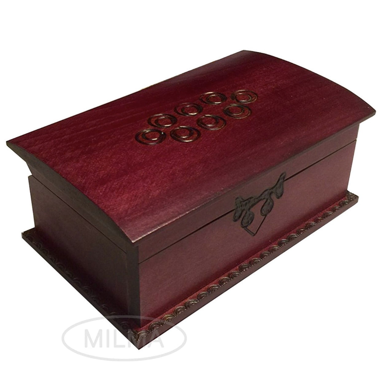 Antique Red Wine Box Retro Wine Storage Gift Case with Lock Business Gifts