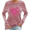 thumbnail image 2 of Craaazy Womens T Shirts Breast Cancer Shirt Casual Loose Crewneck Long Sleeve Pullover Pink Ribbon Awareness Comfy Tops Gifts, 2 of 4