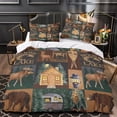 thumbnail image 3 of LAICAIW Rustic Cottage Quilt 3-Piece Set, Wild Elk and Southwest Tribal Pattern, Brown, Queen, 3 of 7