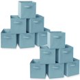 thumbnail image 1 of Juego de 12 cubos de tela Casafield, color azul bebé - Cestas plegables de tela de 28 cm para estantes y organizadores de cubículos, 1 of 7