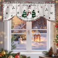 thumbnail image 6 of Christmas Snowman Tie Up Valances Curtain, Winter Pine Trees Xmas Snow Retro Linen Adjustable Rod Pocket Short Window Treatment Tie Up Curtains Valances for Kitchen Living Room Bathroom 42x18 Inches, 6 of 9