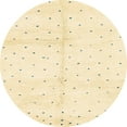 thumbnail image 1 of Ahgly Company Tapis Rond Intérieur Abstrait Marron Or Uni, 3 Pieds Rond, 1 of 6