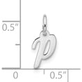 thumbnail image 4 of 10K White Gold 10Kw Small Script Initial P Charm (Width 6.3) (Length 17.25) - Jbsp, 4 of 5
