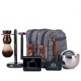 thumbnail image 1 of Grandslam Kit de afeitado para hombres Maquinilla de afeitar de seguridad con 10 cuchillas Soporte para brocha de afeitar y crema de jabón Tazón de acero inoxidable Kit Dopp de lona y cuero Set de reg, 1 of 3