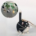 thumbnail image 4 of Bonita estatuilla de gato de resina, adorno colgante, micro paisaje, amante , regalos para decoración de espejos, habitación de , Blanco negro Soledad colgante de gato, 4 of 8