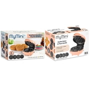 MyMini 5 Plate Waffle Maker Bundle, 400 Watts, Peach