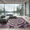 thumbnail image 2 of ODIKA 8'x10' Washable Area Rug Non-Shedding, Easy Care, Boho Tie Marbled Symmetrical Radial Motifs Dotted Purple for King Size Bedroom Under Bed, Master Suite, 2 of 6